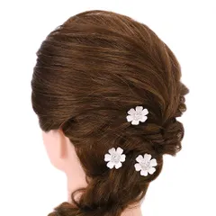 髪飾り Ｕピン 可愛い かんざし 簪 キラキラ パール ラインストーン 花 3点セット 黒留め 訪問着 フォーマル 着物 和装 振袖 成人式 結婚式 卒業式 入園式 卒園式 謝恩会 七五三パーティー W18 283-249 p952　Si