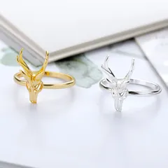 バッファロー スカル リング シルバー ユニセックス かっこいい ギフト 骨 ガイコツ ペア ギフト お揃い 贈りもの 贈り物 新品