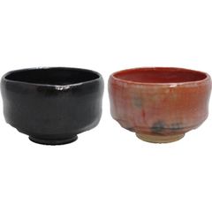 楽焼 佐々木松楽 赤楽 黒楽 2客セット 抹茶碗 - メルカリ