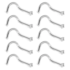 【数量限定】シンプル フープピアス おしゃれ ボディピアス ピアス ステンレス 耳ピアス 鼻ピアス 1mm 18G ペア ピアス [Aroncent] セット (10点セット) クリスマス バレンタインデー 誕生日 プレゼント