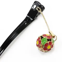髪飾り 成人式 赤 振袖 前撮り 袴 花 黒 緑 黄色 ゴールド かんざし 鈴 花 鈴 桜鈴 桜 さくら 玉簪 玉かんざし クリップ ピン No.9-4794