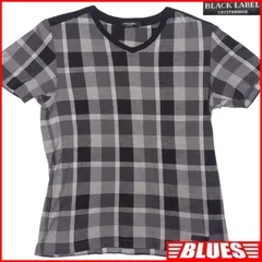BLACK LABEL CRESTBRIDGE ブラックレーベルクレストブリッジ Tシャツ L カットソー メンズ 半袖 Vネック グレー チェック ボタンシャツサイズL一覧←SEULB屋着古← TY3881