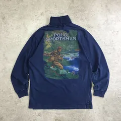 90s USA製 POLO COUNTRY Ralph Lauren Fly Fishing Printed Turtleneck Long Sleeve T-Shirt ポロカントリー ラルフローレン フライフィッシング タートルネックロンT 長袖Tシャツ