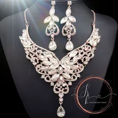 ローズゴールド・クリスタル・ヴィネット・セット  入学式 卒業式 発表会 ダンス　コンサート カラオケ 衣装 アクセサリー 高見え