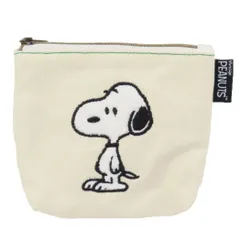 【メール便】スヌーピー ミニポーチ サガラキャンバス ティッシュポーチ 立ち ピーナッツ ナカジマ サガラ刺繍 キャラクター グッズ 