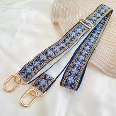 カラビナ2点付き ＊紺碧(こんぺき)＊ ショルダーベルト 兼 スマホショルダー