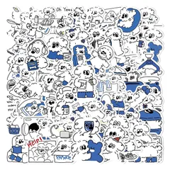 セット 可愛い犬シール かわいい韓国漫画犬ステッカー防水おしゃれ漫画ステッカー 韓国ステッカー DIYステッカースーツケース スノーボード スーツケース ギター 車 65枚 バイク ヘルメット パソコン 携帯ノート手帳 文房具ステッカー