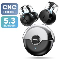 ワイヤレスイヤホン bluetoothイヤホン 耳を塞がない イヤホン 耳掛け 開放式 Bluetooth5.3 ノイズキャンセリング 装着感ゼロ Hi-Fi音質 ブルートゥースイヤホン 自動接続  EJ-H08-BK