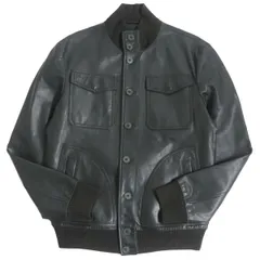 美品□BOTTEGA VENETA/ボッテガヴェネタ 492565 カーフスキン レザージャケット/ブルゾンジャケット グリーン系 52 イタリア製 正規品のサムネイル