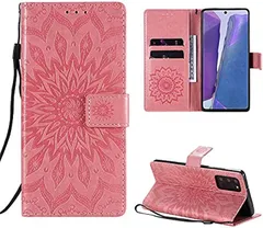 DEMUXI Samsung Galaxy 手帳型ケース サイドマグネット PU合皮 カード収納 TPU ストラップ付き スタンド機能(ピンク,  Samsung Galaxy S20 Plu)