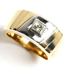 K18YG イエローゴールド Pt900プラチナ リング・指輪 ダイヤモンド0.40 ...