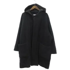 ヤエカ YAECA 美品 コンテンポ CONTEMPO ウールカシミヤフーデッドコート 比翼仕立て フード ミドル YE52552CHA チャコールグレー Mのサムネイル