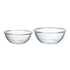 【在庫セール】マルチ ボール kitchen BUONO クリア 2500ml 2000ml 2個セット 日本製 ボウル 浅型 MXPA-2806 耐熱ガラス製 HARIO(ハリオ)