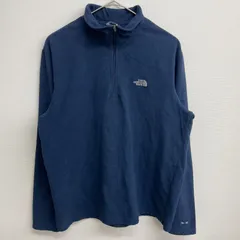 THE NORTH FACE ハーフジップフリース TKA100 刺繍ロゴ ネイビー【メンズM】