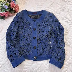 【美品】ユキトリイ-YUKI TORII-ツイードデニムジャケット サイズL 美品】ユキトリイ-YUKI TORII-ツイードデニムジャケット サイズL