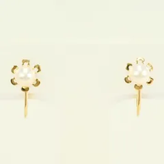 K18YG イヤリング clip-on earrings パール（真珠） 総重量約1.0g