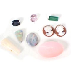 オパール、クンツァイト、サファイア、グリーントルマリンルース//j3-6
