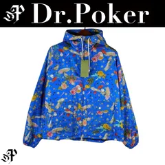 【未使用品&値下げ交渉可能】GUCCIブルームス柄ナイロンジャケット グッチ 20AW ナイロン ジャケット 44 レディース ブルー 631891