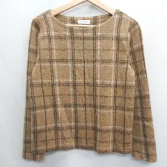 ◇ ⊇ BEAUTY&YOUTH UNITED ARROWS ウール混合 チェック柄 長袖 セーター サイズ表記なし キャメル系 レディース E  【1410100044122】
