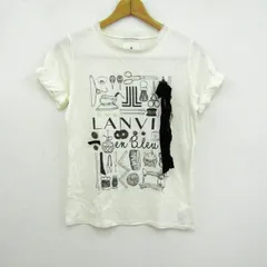 ランバンオンブルー 半袖Ｔシャツ クルーネック リボン トップス レディース 38サイズ ホワイト系 LANVIN en Bleu 【中古】
