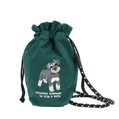 ☆ シュナウザー ☆ アニマル刺繍コードSD 巾着 ショルダーバッグ 巾着ショルダー ミニショルダー 巾着袋 巾着ショルダーバッグ 巾着バッグ 巾着バック サブバッグ サブバック ショルダー 肩掛け ショルダーバック 袋 小さめ 小さい 刺繍 軽い 軽量