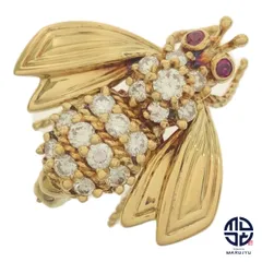 ティファニー イエローゴールドブローチ 麦モチーフ k1818金 18k