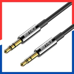 【即日発送】アルミモールド ホームステレオ 1.5m カーステレオ 24K金メッキ加工 耐ノイズシールド 3.5mm BSSTM15BK/N AUX オーディオケーブル バッファロー