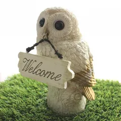 ウエルカムアウル 　ガーデンオーナメント　フクロウ　ふくろう