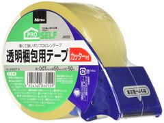 【人気商品】ニトムズ 透明梱包テープ 50mm×50m テープカッター付 J6050のサムネイル