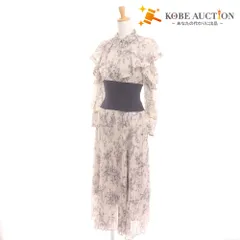 ■ スナイデル ロングワンピース 七分袖 トップス ボトムス 花柄 フリル ボタン レディース 0 ライトベージュ系