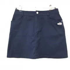 【美品】ニューバランスゴルフ スカート ネイビー×白 スニーカーワッペン  レディース 2(L) ゴルフウェア New Balance