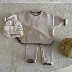 ☆ グレー ☆ 90cm ☆ セットアップ キッズ セットアップ キッズ 長袖トップス パンツ ズボン 上下セット トップス ベビー 男の子 女の子 シンプル ベビー服 ルームウェア 動きやすい おしゃれ かわいい 子供服 キッズファッション 保育園 幼稚園