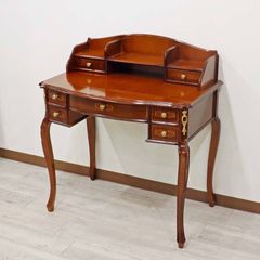 イタリア ライティングデスク ブラウン 猫脚 完成品 アンティーク イタリア製