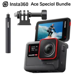 Insta360 Ace インスタ360 アクションカメラ 70cm自撮り棒1/4インチアダプター予備バッテリー同梱セット 広角 AI編集 360度撮影で消える自撮り棒 コストコ