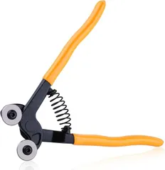 SPEEDWOX タイルニッパー 喰い切り ガラスタイルニッパー ローラー型 モザイクカッター ニッパー切削工具 ホイールガラスモザイクニッパー 超硬質刃 左官作業 タイル作業工具 壁 床 ガラスのカット 専用工具(オレンジ,  18.7cm)