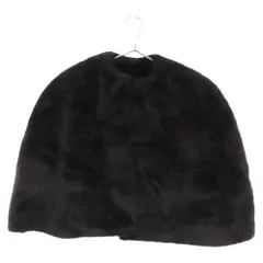 Yohji Yamamoto (ヨウジヤマモト) 80s 丸文字 フェイクファー ポンチョ ジャケット ブラック レディース FH-B15-902のサムネイル