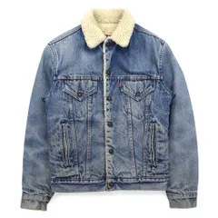 LEVI'S SAN FRANCISCO 80年代 USA製 シェルパ トラッカー ボア デニムジャケット Gジャン XS ブルー コットン 70608 0216