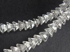 水晶 ネックレス 43cm 天然石 ロッククリスタル サイズグラデーション ジュエリー【中古】