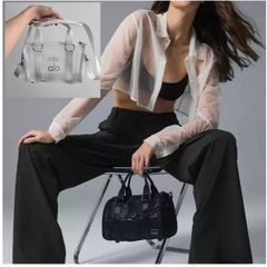 Alo Yoga アロヨガ フィットネスバッグ ショルダーバッグ ヨガバッグ フィットネス  レディース メンズ バッグ クリア メッシュシート mini【2カラー選択可能】ブラック ホワイト