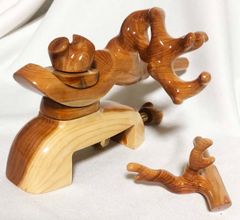 ヘラブナ万力　天然木山桧　弓万力　ヘラブナ釣具用品　袋付き