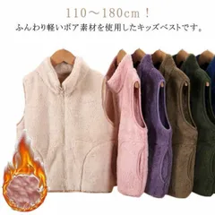 キッズ ボアベスト フリース ベスト 子供 ジュニア 男の子 女の子 アウター 羽織り トップス 子供服 ふわふわ もこもこ 無地 起毛 春秋冬 防寒 暖かい あったか ハイネック スタンドカラー カ 0anx250