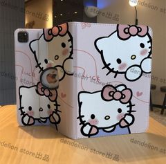 iPad対応　iPadケース　キティちゃん　ピンク　両面　耐衝撃性　iPad第8世代/Air第4世代/mini第6世代/Pro11インチ第2世代/9/10/A16　360°回転可能　可愛い　海外限定　新品未使用