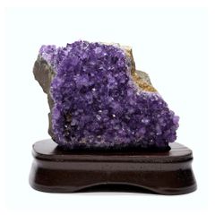 ウルグアイ産　アメジストクラスター【木製台座付き】　NO.6　☆天然石　クラスター　浄化