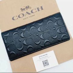 新品 COACH 長財布 アコーディオンウォレット チャコールブラック  