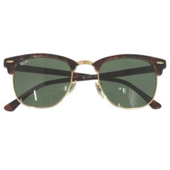 美品 レイバン CLUBMASTER クラブマスター RB3016 プラスチック アセテート ブラウン ゴールド サングラス 0632 Ray-Ban