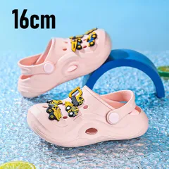 【16cm：ライトピンク】キッズ 夏用 サンダル クロッグサンダル ライトピンク クロックス