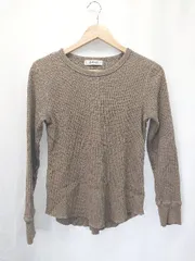 ◇ Θ nano universe ナノ ユニバース ワッフル 長袖 Tシャツ カットソー 表記なし カーキ レディース E  【1411130013331】