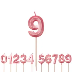 新品 YIXINLYMY 誕生日 ろうそく お誕生日キャンドル おしゃれ 数字 バースデーキャンドル 3D 装飾 記念日をお祝いしましょう ケーキナンバーキャンドル ウェディングパーティー 卒業パーティー ピンク(番号9)