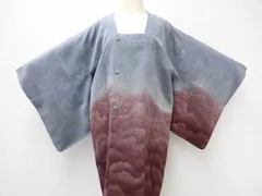 【一輝堂】【着物】 道行コート たたき染め 2色暈し 身丈約90.5cm 裄丈約62cm 25z06-3518