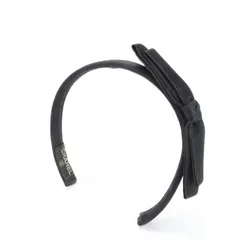 シャネル リボン カチューシャ ヘアアクセサリー サテン ブラック 黒 髪飾り レディース EEM E3-2【中古】のサムネイル